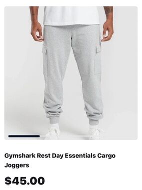 Gymshark Cargo Joggers in Light Gray